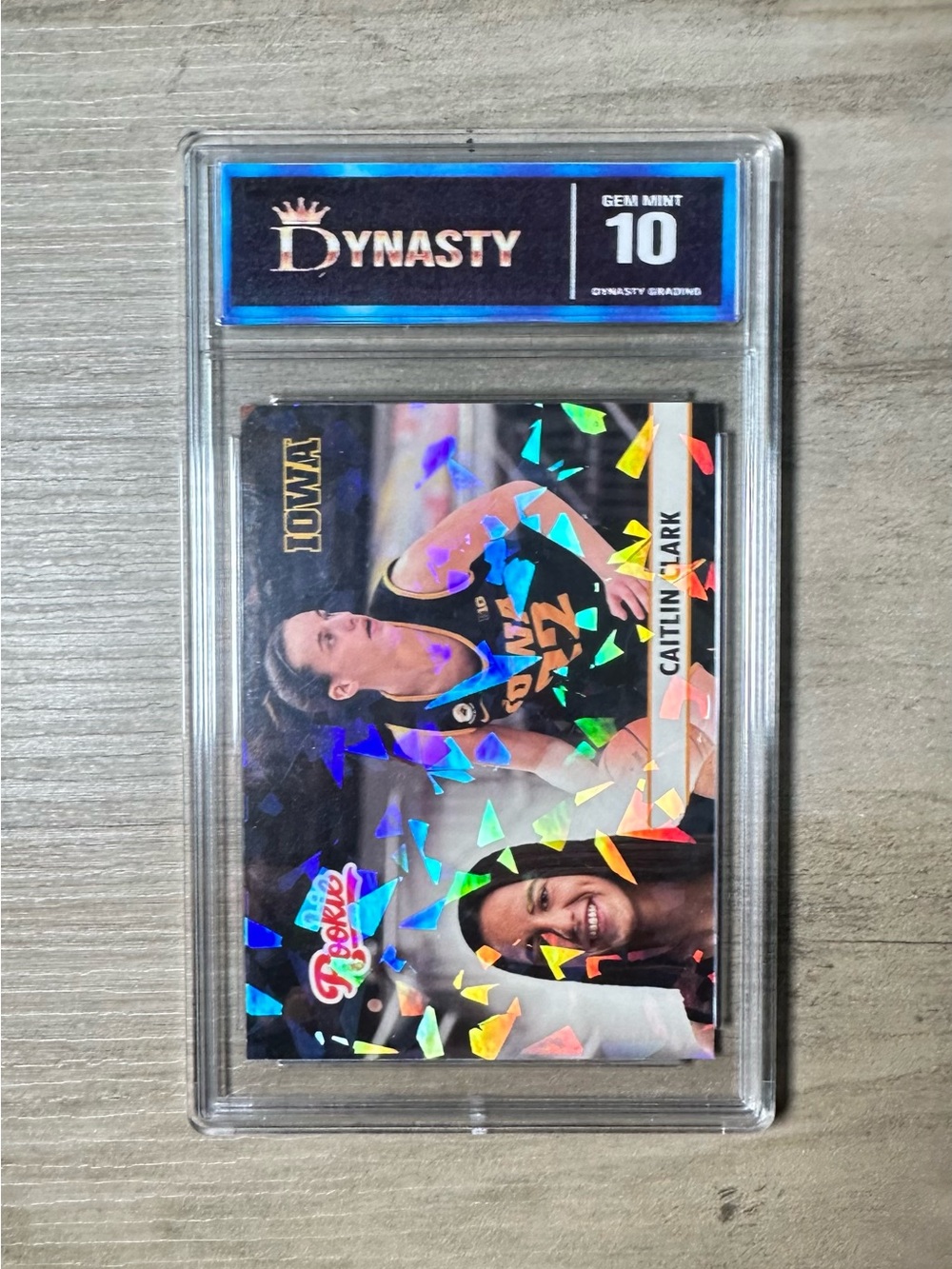 Caitlin Clark College Holographic Rookie Gem Mint 10 Novelty Card. Iowa
